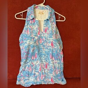 Colorful Sailboat Print Tank Top